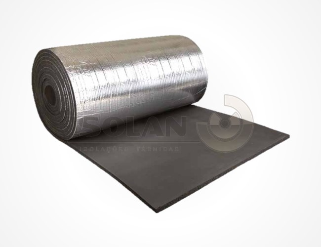 Manta em Espuma Elastomérica com faces Adesivadas e Aluminizadas.